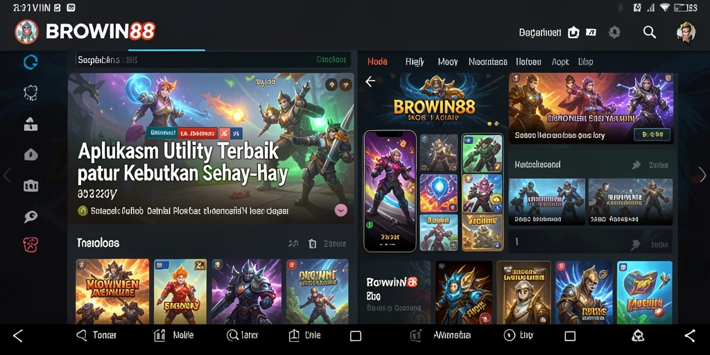 Tampilan utama BROWIN88 menampilkan berbagai alat Utility untuk pengguna.