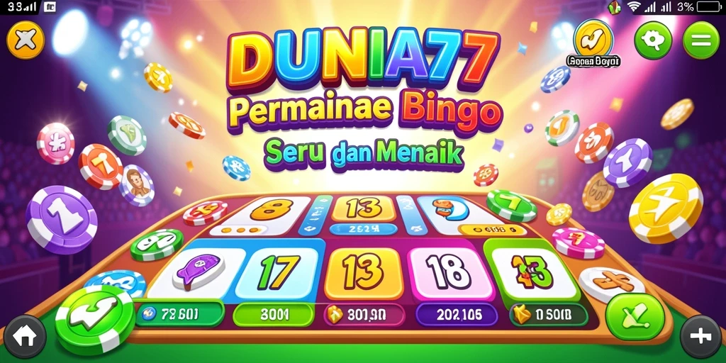 Tampilan gameplay DUNIA77 yang seru dan menarik dalam Bingo.