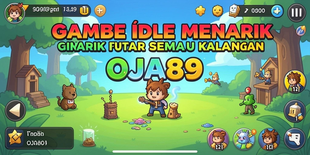 Tampilan screenshot OJA89 menunjukkan gameplay Idle yang mengasyikkan dan penuh warna.