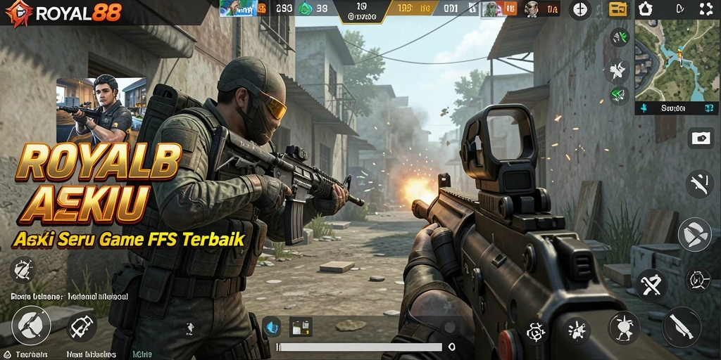Screenshot utama ROYAL88 menampilkan aksi FPS seru dan grafis menawan.