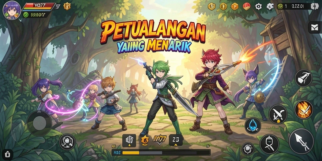 Screenshot utama VIO77 menampilkan aksi seru dengan karakter Anime.